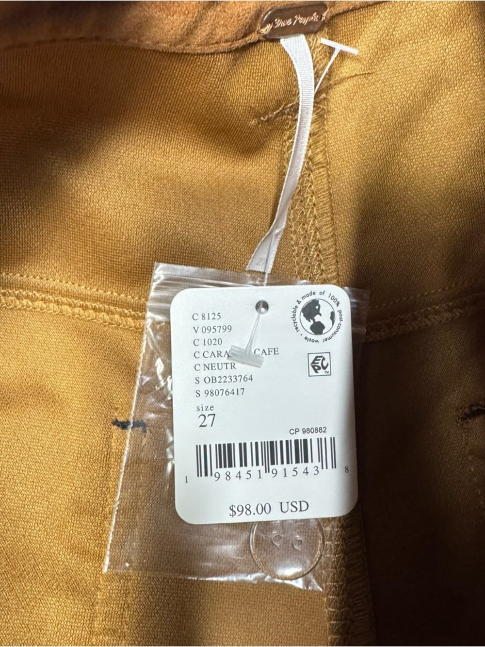 NWT New Free People Dylan Vegan Suede Long Shorts In Caramel Cafe Size 27 - Picture 6 of 11
